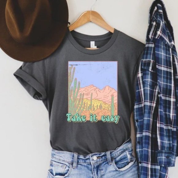 TAKE IT EASY Handmade Graphic Tee - Picture 2 of 2